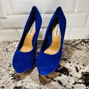 Steve Madden Blue Leather Platform High Heel Pumps